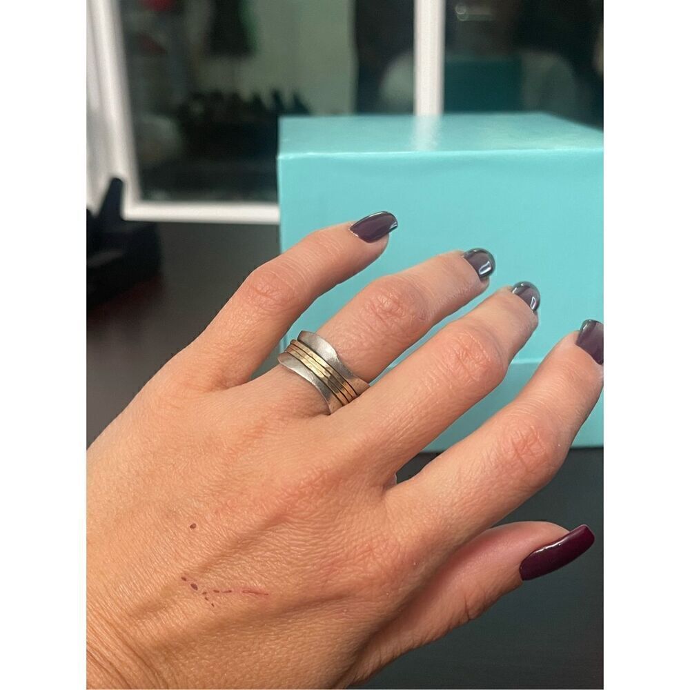 Spinner Ring Sterling Silver & Gold